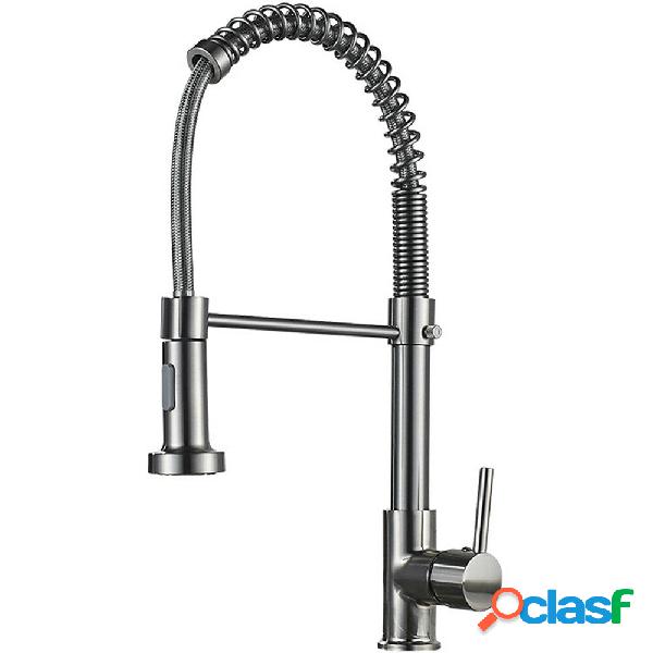 Brushed Nickel Hot Cold Kitchen Sink Faucets Brass 360