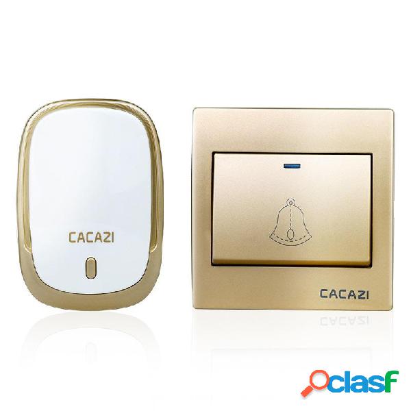 CACAZI AC110-220V Wireless Doorbell Waterproof 1 Button+1