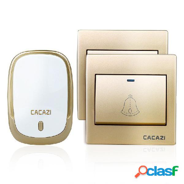 CACAZI AC110-220V Wireless Doorbell Waterproof 2