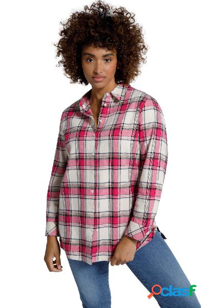 Camicia di cotone biologico a quadri con maniche lunghe,