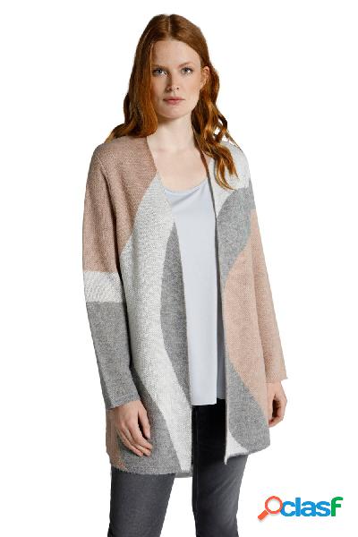 Cardigan effetto intarsio in stile color blocking con design