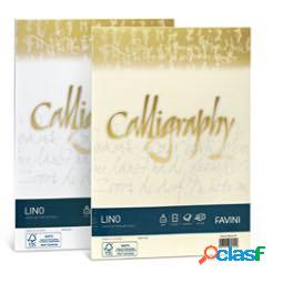 Carta Calligraphy Lino - A4 - 120 gr - bianco 01 - Favini -
