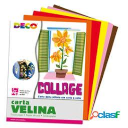 Carta velina - 50 x 76 cm - assortimento 5 colori caldi -