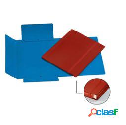 Cartella con elastico - fibrone - 3 lembi - 27x37 cm - rosso