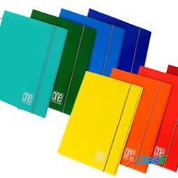 Cartellina One Color - 17 x 25 cm - 3 lembi - con elastico -