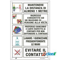 Cartello alluminio - disposizioni comportamentali generali -