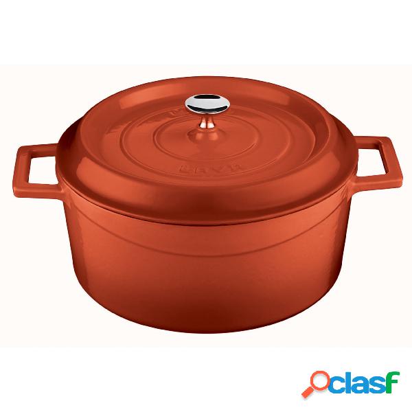 Casseruola Rotonda Cm 24 Col Rosso Ghisa, peso 6,16 kg