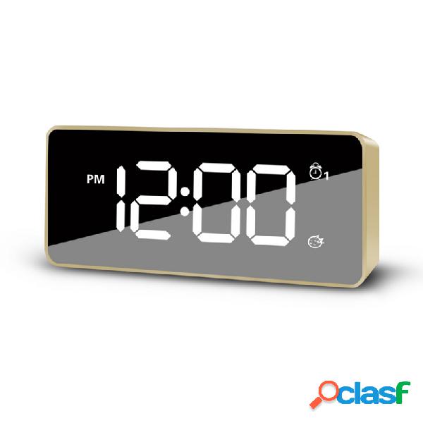 Chargable LED 12/24H Alarm Clock Multifunction Backlight