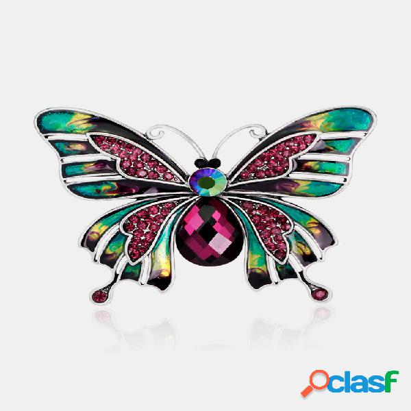 Classic Colorful Butterfly Brooch Dazzling Crystal