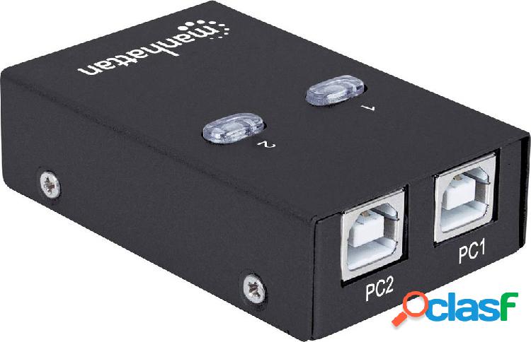 Commutatore USB 2.0 Manhattan 2 Porte Nero