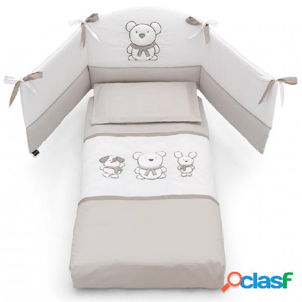 Completo Piumone Erbesi Pongo Bianco Tortora