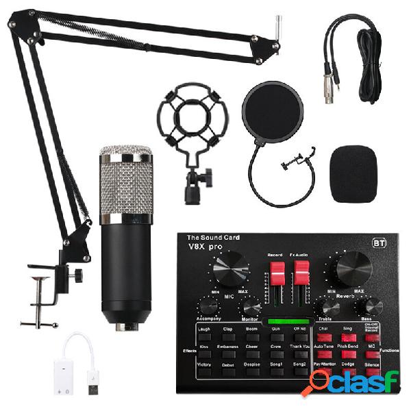 Condenser Microphone with Live Studio Sound Card Recording