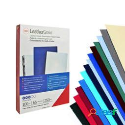 Copertine LeatherGrain per rilegatura - A4 - goffrate - blu