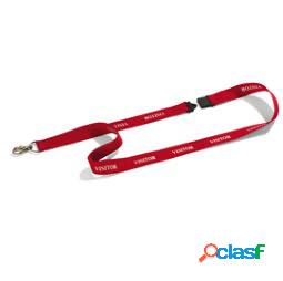 Cordoncini portabadge stampa visitor - rosso - 44 cm -