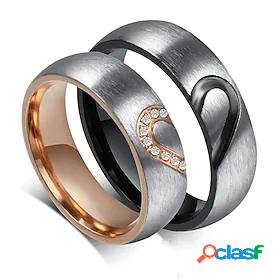 Couple Rings Party Silver 18K Gold Plated Titanium Steel