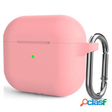 Cover in Silicone con Moschettone per AirPods 3 - Rosa