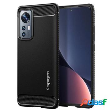 Cover in TPU Spigen Rugged Armor per Xiaomi 12/12X - Nero