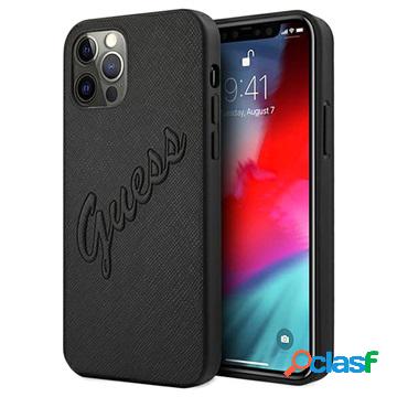 Custodia Guess Saffiano Vintage Script per iPhone 12/12 Pro