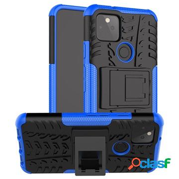 Custodia Ibrida Antiscivolo per Google Pixel 5 - Blu / Nera