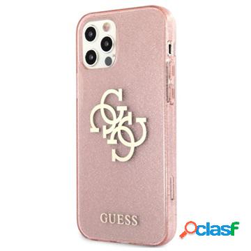 Custodia Ibrida Guess Glitter 4G Big Logo per iPhone 12 Pro