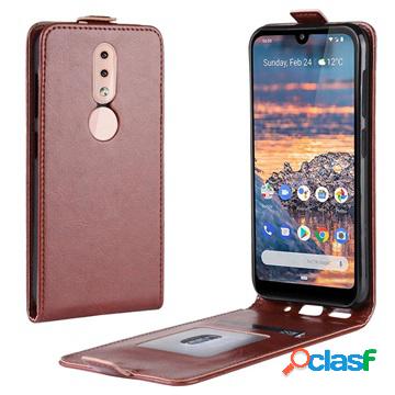 Custodia a Flip Verticale per Nokia 4.2 - Marrone