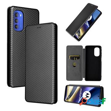 Custodia a Flip per Motorola Moto G51 5G - Fibra di Carbonio