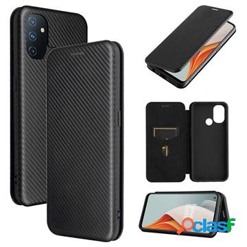 Custodia a Flip per OnePlus Nord N100 - Fibra di Carbonio -