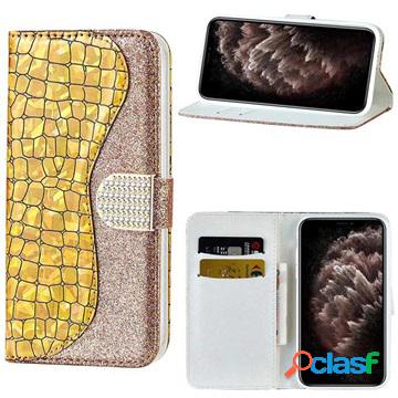 Custodia a Portafoglio Croco Bling per iPhone 13 Pro Max -