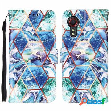 Custodia a Portafoglio Marble Pattern per Samsung Galaxy