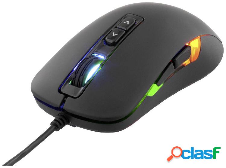 DELTACO GAMING DM110 Mouse da gioco USB, Cablato Ottico Nero