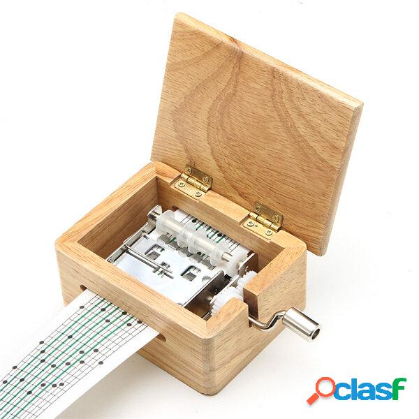 DIY Hand-Cranked Music Box 15 Tone Wooden Box With Hole