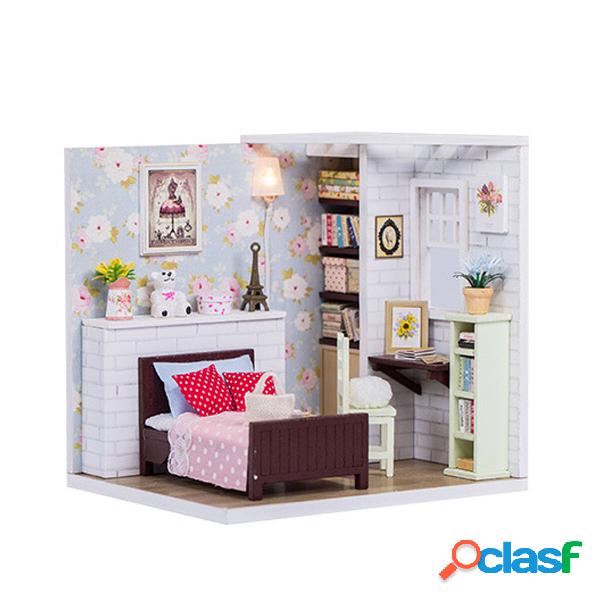 DIY Mini Dollhouse Princess Girls House Wooden Furniture Kit