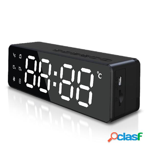 Desktop Mirror Bluetooth Speaker Alarm Clock LCD Digital