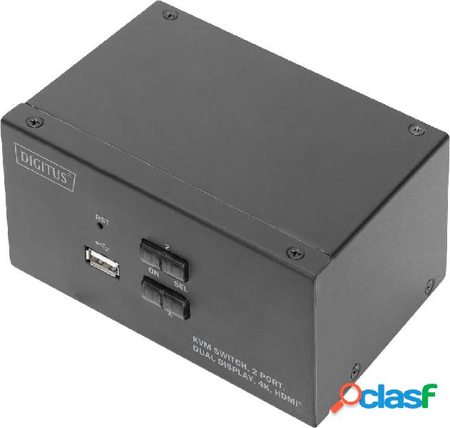 Digitus DS-12860 2+1 Porta Switch KVM HDMI Telecomando,