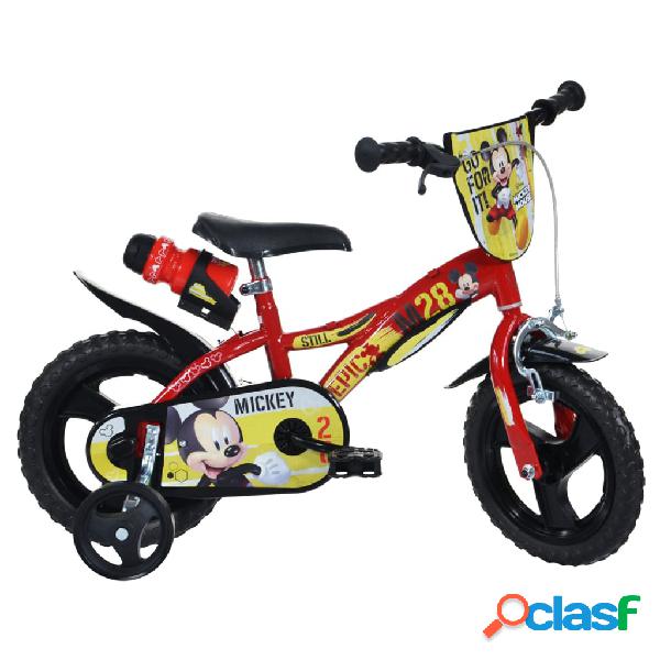 Dino Bikes Bicicletta per Bambini Mickey Mouse Rossa 12"