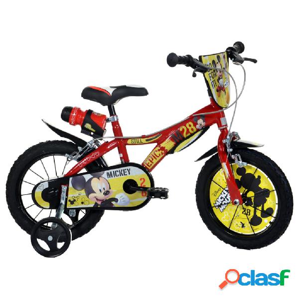 Dino Bikes Bicicletta per Bambini Mickey Mouse Rossa 14"