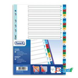 Divisori numerici 31 tacche - A4 - PP - colori assortiti -
