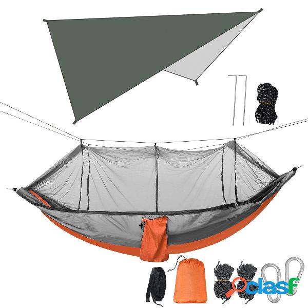 Double Person Camping Hammock with Mosquito Net + Awning