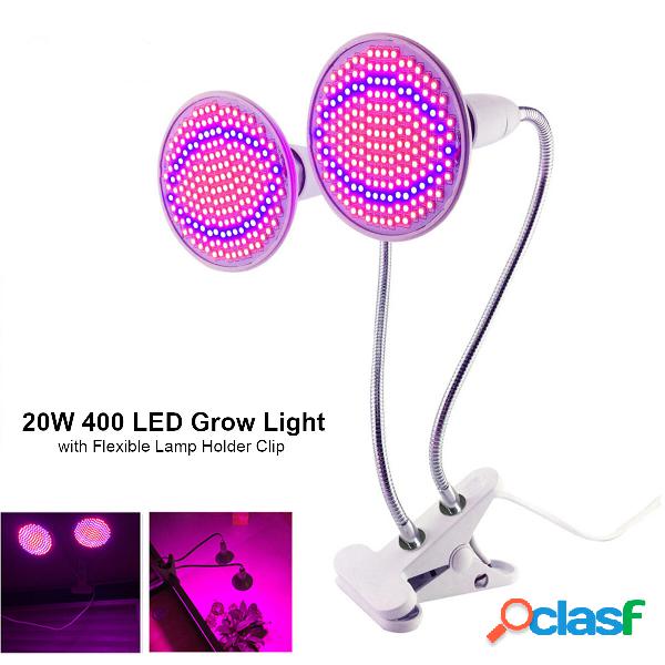 Dual Heads 20W LED Plant Grow Light with Lamp Holder Clip