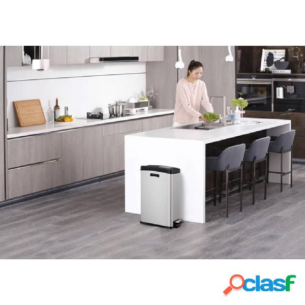 EKO Pattumiera a Pedale Rejoice 30 L Argento Opaco