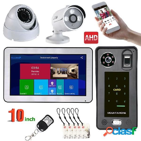 ENNIO 10 inch Wired Wifi Fingerprint IC CardVideo Door Phone