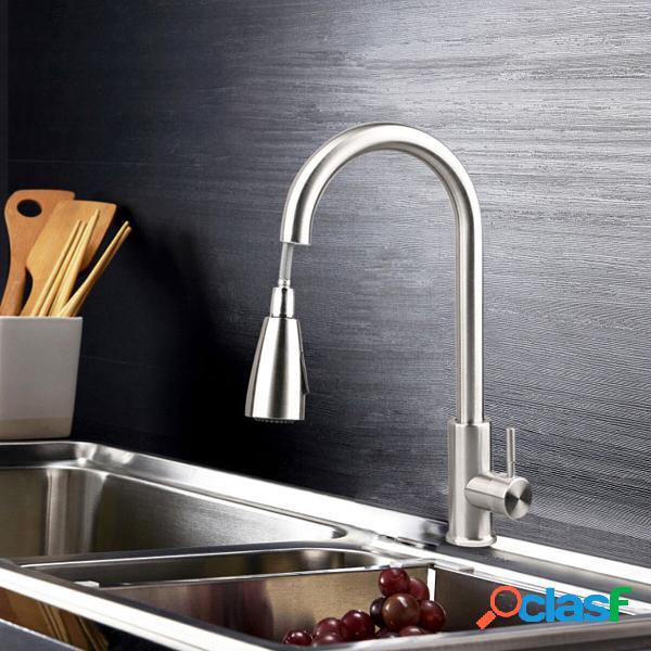 Electroplating Process Kitchen Sink Pull Out Faucet Hot and