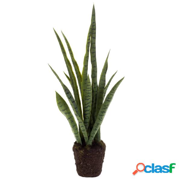 Emerald Pianta Artificiale di Sansevieria con Terra 80 cm