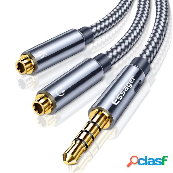 Essager 3.5mm AUX Male to Dual Female Audio Cable Headset