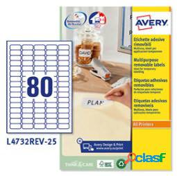 Etichetta adesiva L4732REV - removibile - adatta a stampanti