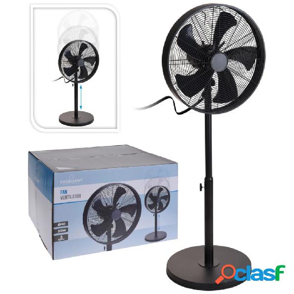 Excellent Electrics Ventilatore a Piantana 50 W 40 cm Nero
