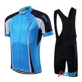 Fastcute Mens Unisex Cycling Jersey with Bib Shorts Short