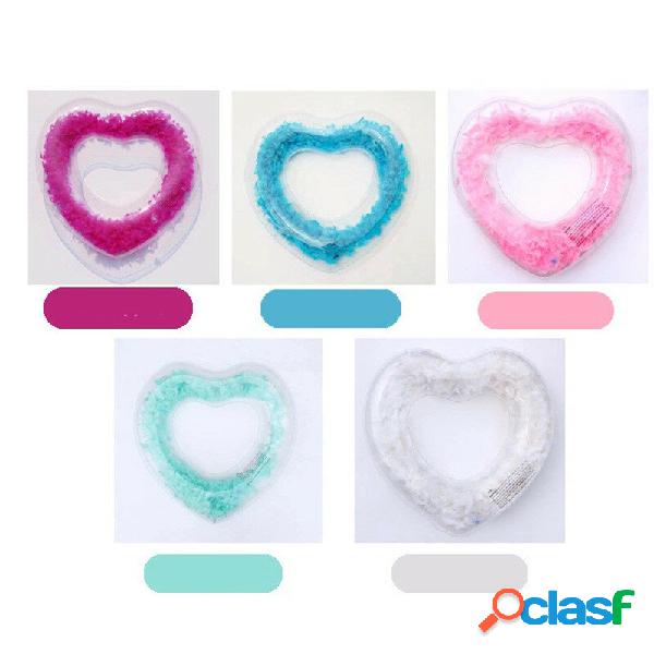 Feather Heart Swimming Ring Love Woman Inflatable Circle for