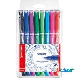 Fineliner Stabilo Sensor - tratto 0,3mm - 8 colori assortiti
