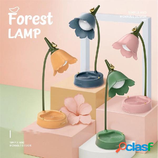 Flower LED Desk Lamp Dimmable Student Bedroom Room Lighting